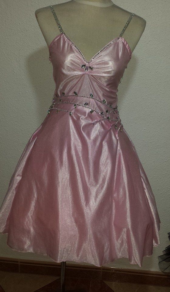 Lovely Homecoming Dress Pink Spaghetti Straps Short Birthday Party Dress Crystal Cocktail Dress     P4956