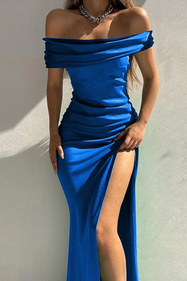 Sexy Mermaid Off The Shoulder Black Evening Prom Dress 22th Birthday Outfits P648