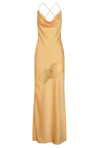 Elegant Mermaid Straps Lace Hollow Out Maxi Dress 22th Birthday Outfits P666