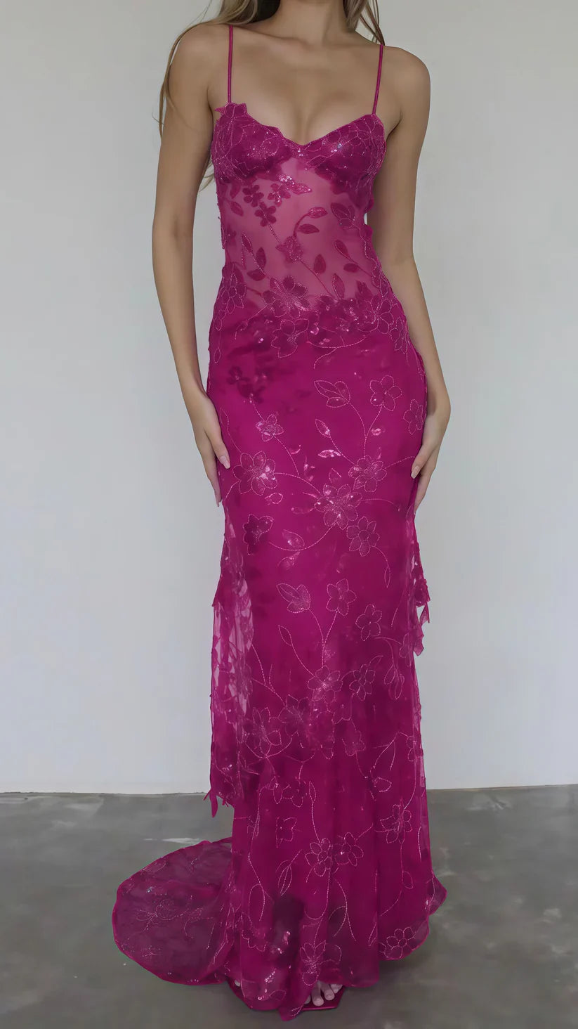 Beautiful Spaghetti Straps Lilac Birthday Party Dresses Lace Prom Dresses PD690