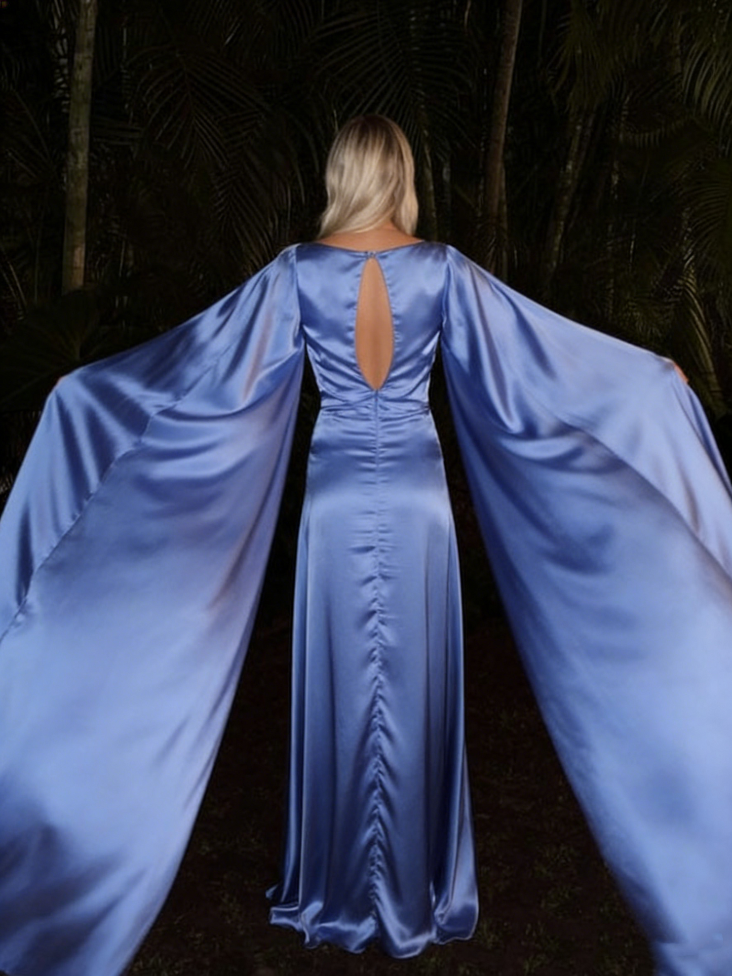 Glamorous Blue Long A-line V-neck Prom Dress Long Prom Dresses P956