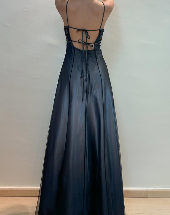 Silver Black Delicate Beaded Long Tulle Elegant Ball Gown Evening Dress Formal Birthday Party Dress Prom Dress gh3613