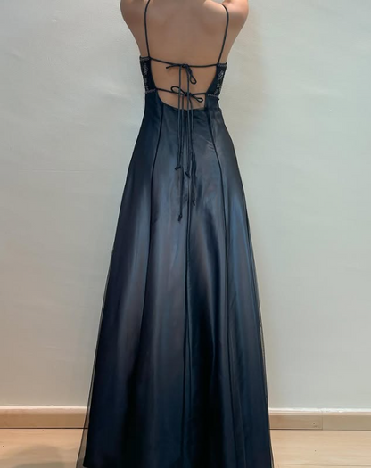 Silver Black Delicate Beaded Long Tulle Elegant Ball Gown Evening Dress Formal Birthday Party Dress Prom Dress gh3613