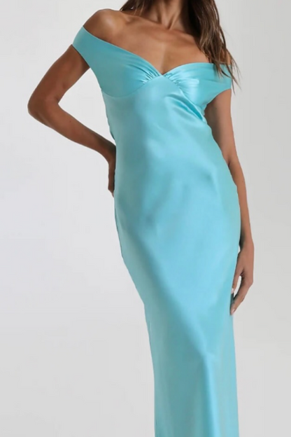 girlhomeshops-Simplicity Stylish Elegant Long Satin Slim Graduation Dress Prom Dress gh5862
