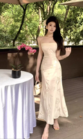 New Elegant Embroidery Design Spaghetti Strap Dress TP3003