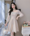New Fashion  Long Sleeves Chiffon Design A-Line Dress TP3037