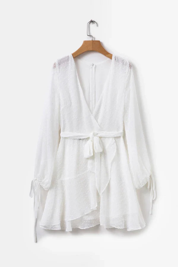 Vintage White V-neck Short A-Line Party Dress Cocktail Dress Homecoming Dress TP4451