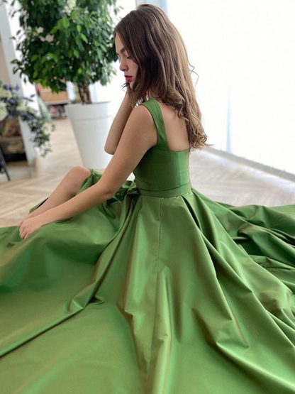 Starps Sleeveless Prom Dress Buttons With Slit gh696