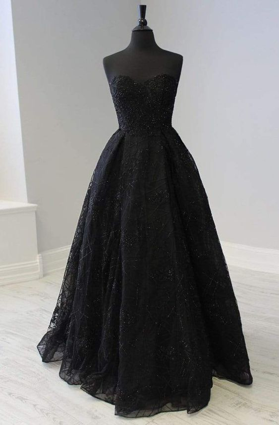 Lace Organza Sweetheart A-line Prom Dress gh2461