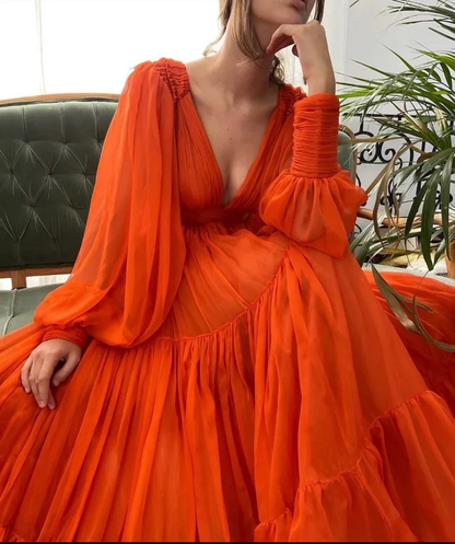 Customizable Long Puff Sleeve Party Dress gh2151