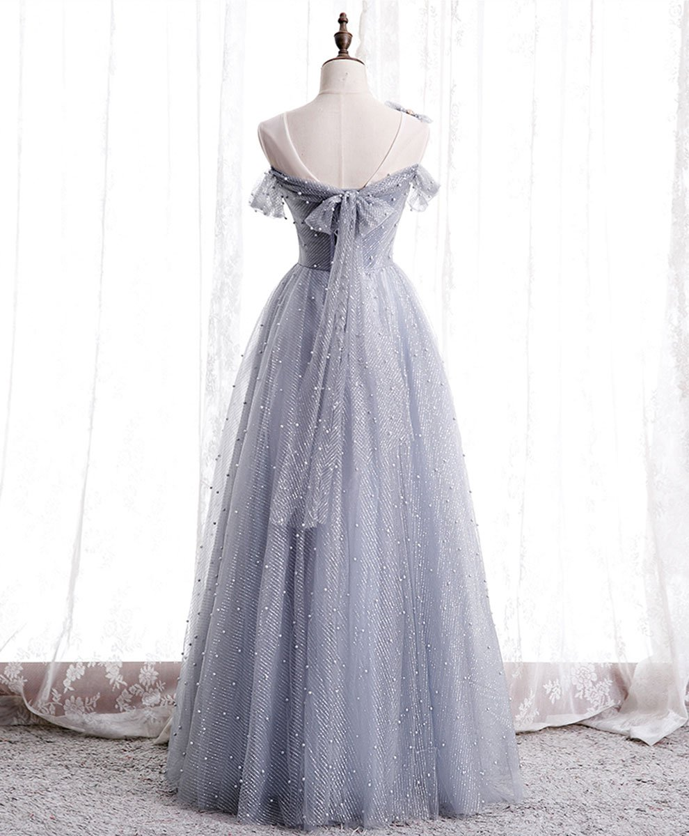 Tulle beads long prom dress tulle formal dress  gh2264