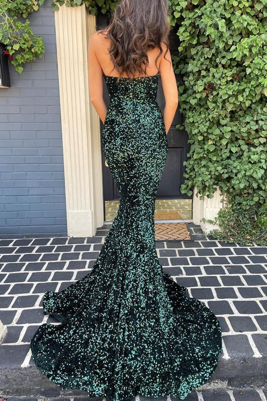 Mermaid Fuchsia Sequins Long Formal Dress gh2242