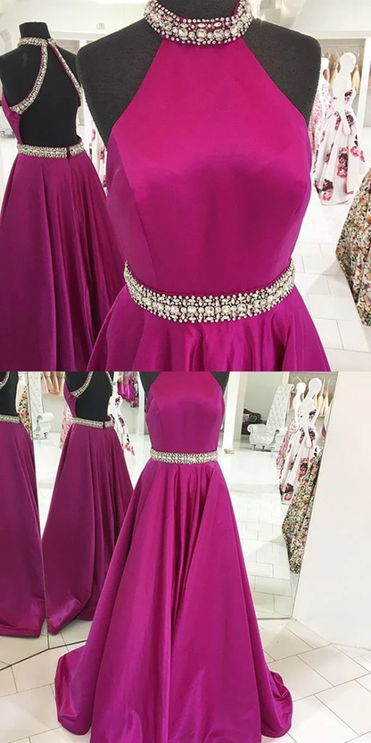 Prom Dress For Teens Halter Neckline, Prom Dresses, Graduation School Party Gown  gh2193