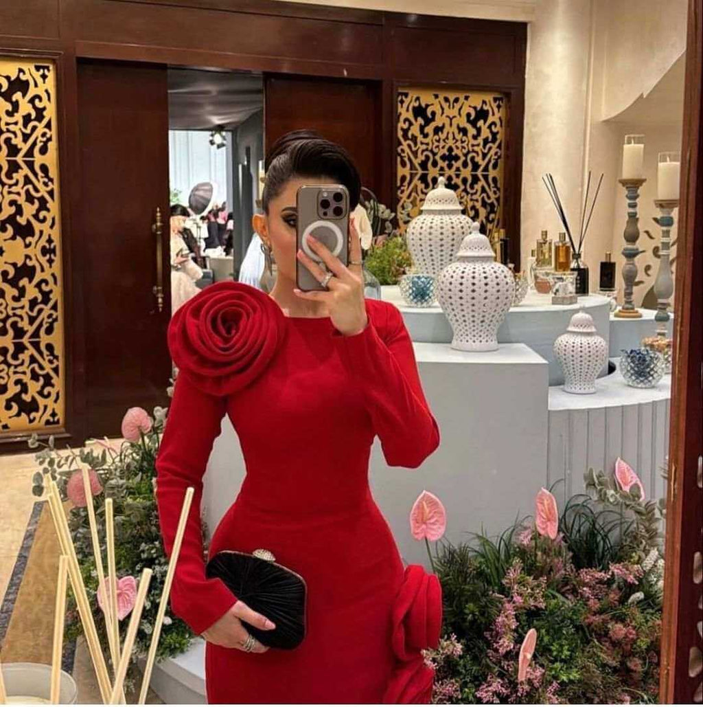 Luxury Red Mermaid Prom Dress Split Special Occasion Dresses Long