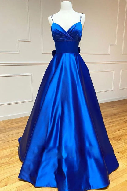 Royal Blue A-Line Sleeveless Party Prom Dress