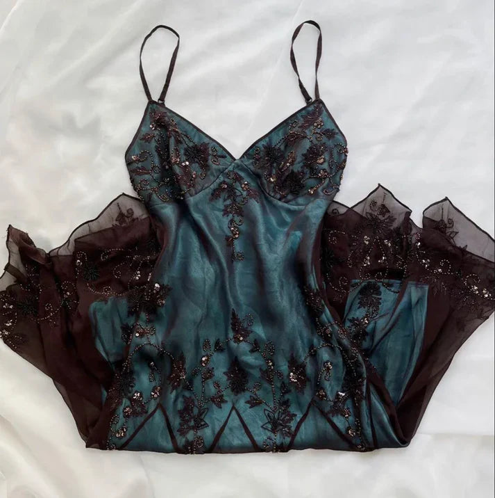 Turquoise Gorgeous Vintage Exquisite Beading Spaghetti Strap Long/Short Chiffon Ball Gown Evening Gown Party Dress Homecoming Dress gh3333