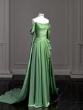 Luxury Satin Prom Dresses Wedding Evening Gown Party Dress