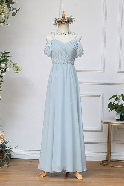 Off the Shoulder Blush Pink Bridesmaid Dress