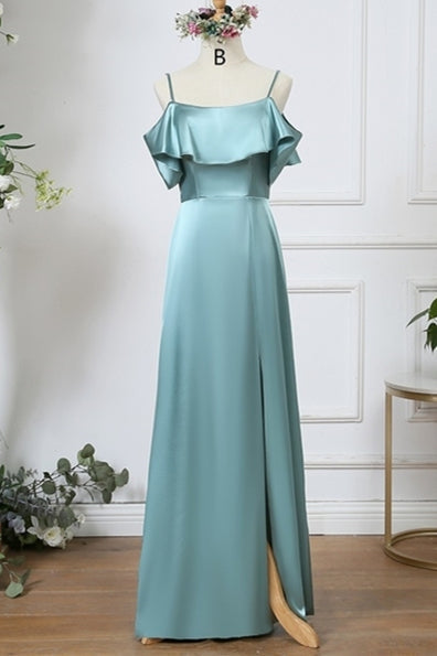 Pale Turquoise Floor Length Mismatched Bridesmaid Dresses