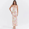 Vintage Floral Sweetheart Prom Dress Sheath Spaghetti Strap Evening Dress Long Formal Dress TP4714