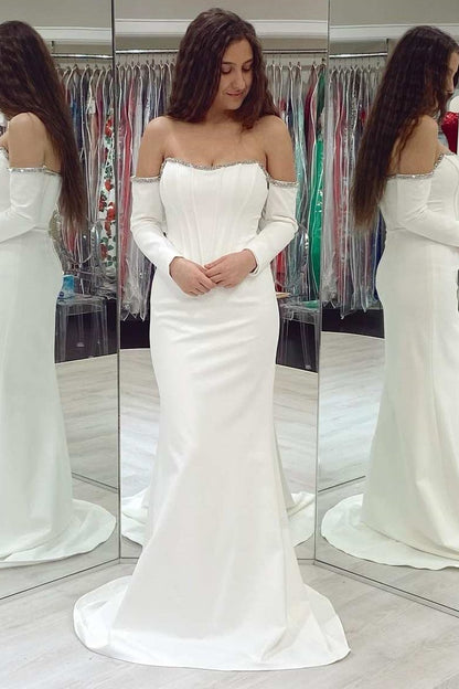 Satin Trumpet Sweetheart Strapless Empire Beaded Prom Dress