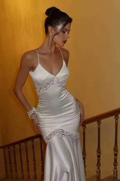Sexy V-Neck Backless Mermaid Party Prom Dress