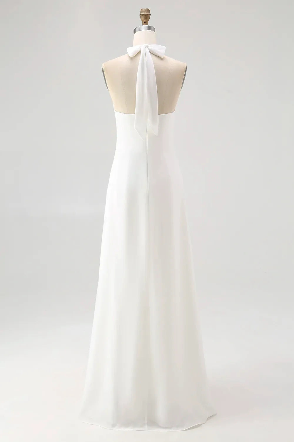 Simple A-Line Halter Sleeveless Party Prom Dress