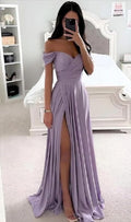 Wedding Guest Dresses Floor Length Prom Evening Gown with Slit