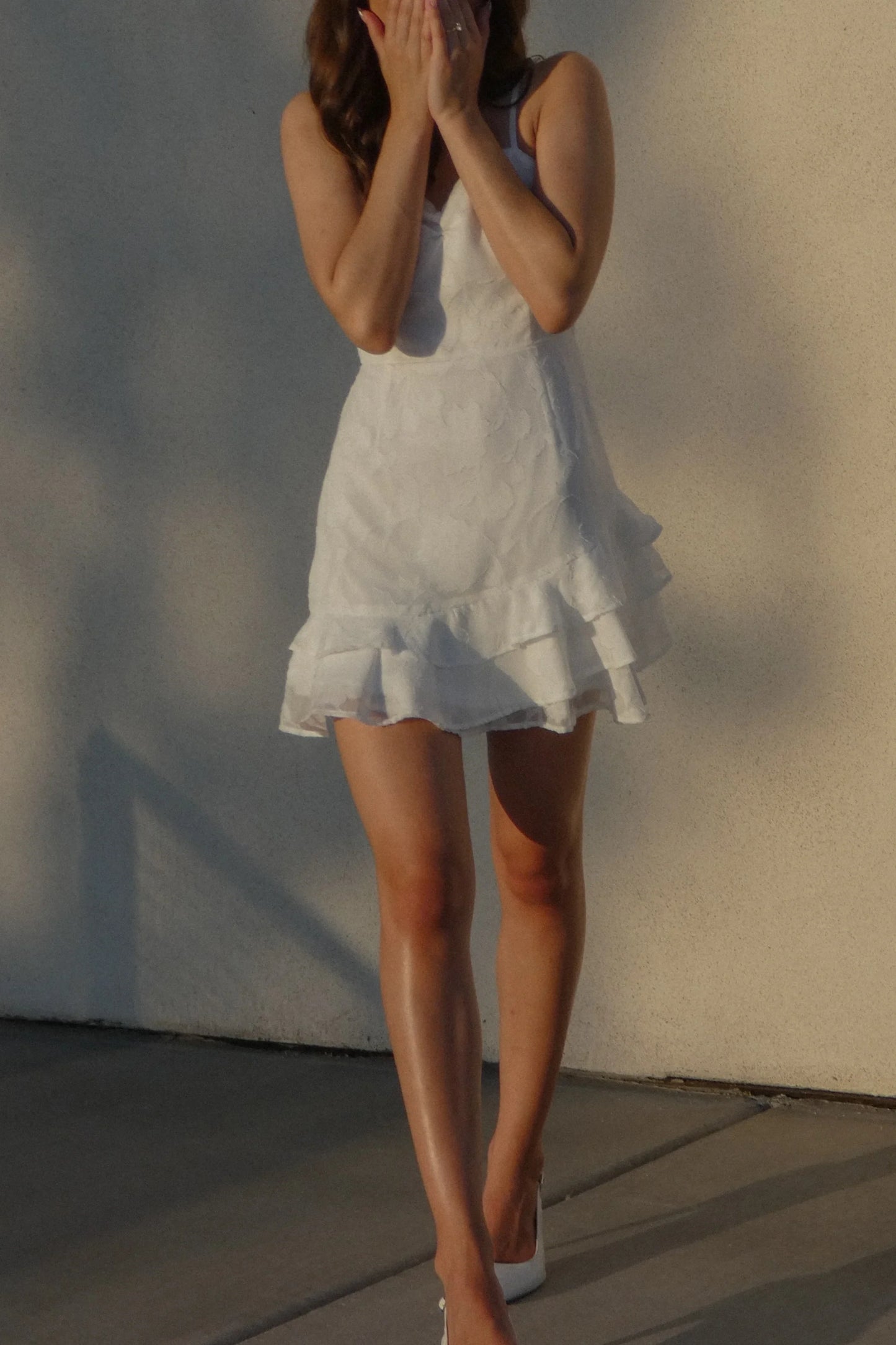 Spaghetti Straps Satin A-Line Tiered Short Graduation Party Dress