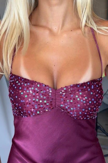 Spaghetti Straps Lace Up Satin Mini Homecoming Dress