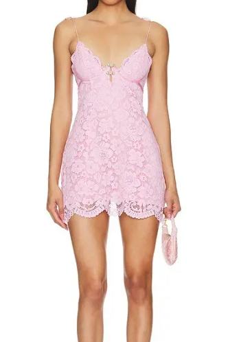 Spaghetti Straps V-Neck Fully Lace A-Line Party Homecoming Dress