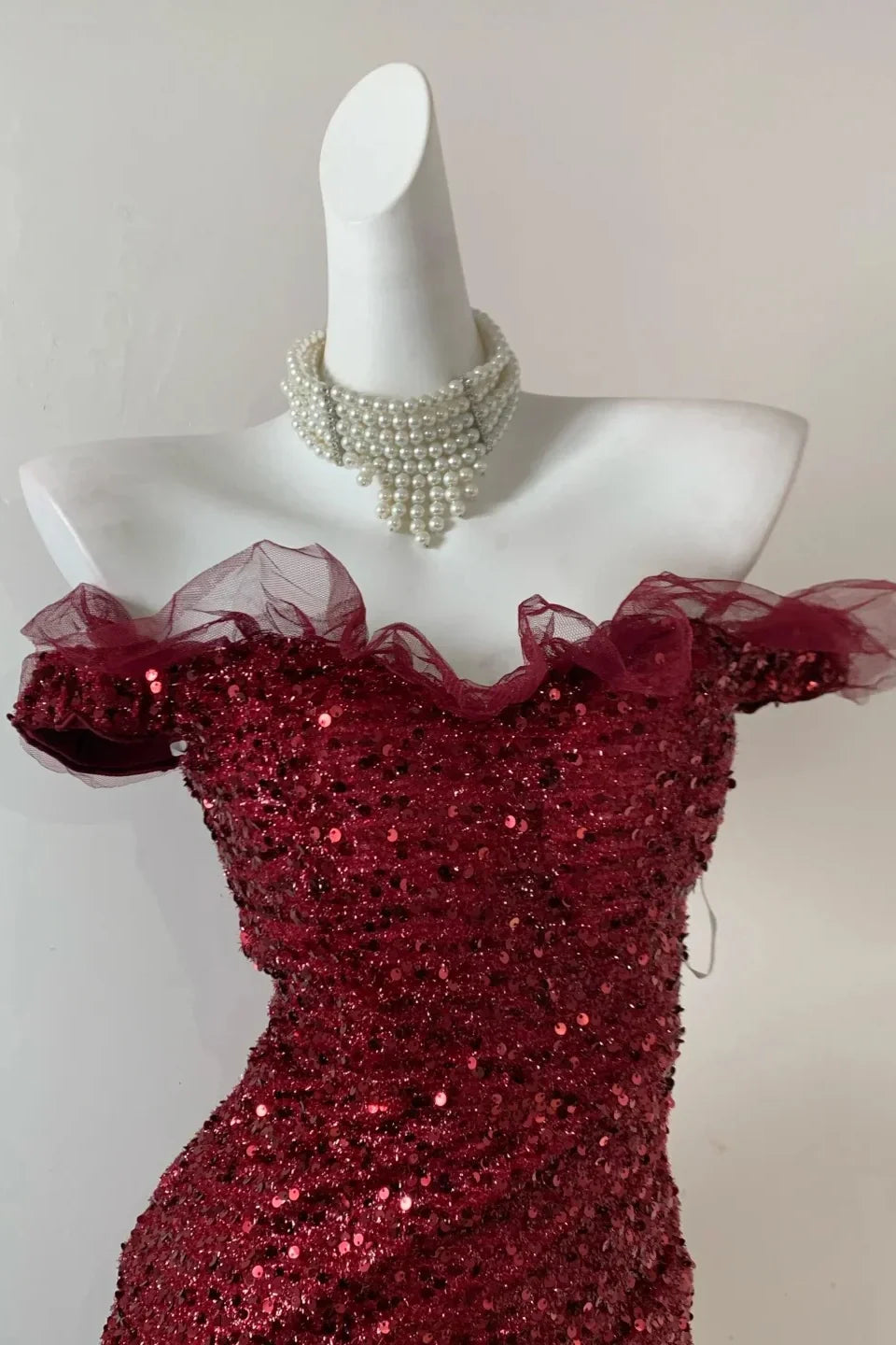 Sparkly Off-Shoulder Fully Sequins Mermaid Party Prom Dress