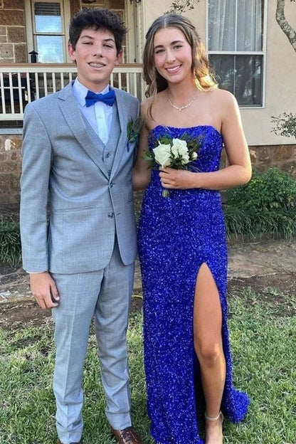Sparkly Sequins Strapless Mermaid Long Party Prom Dress