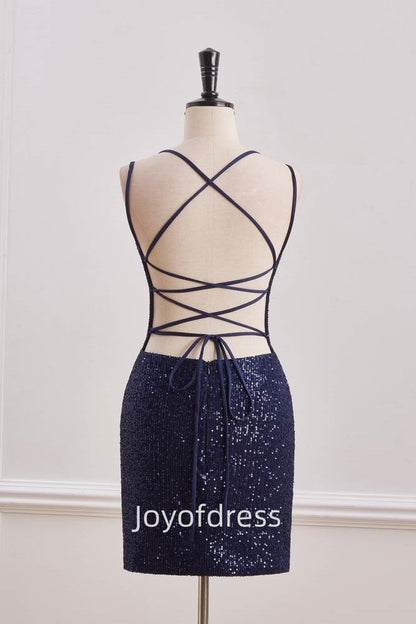 Sparkly Sequins V-Neck Sleeveless Fitted Homecoming Dress