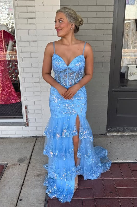 Sparkly Sweetheart Sleeveless Mermaid Appliques Party Prom Dress
