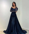 Stunning Prom Dresses Sequin Long Sleeves Formal Dresses with Train