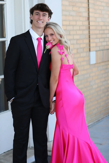 Sweetheart Sleeveless Mermaid Empire Satin Party Prom Dress With Train