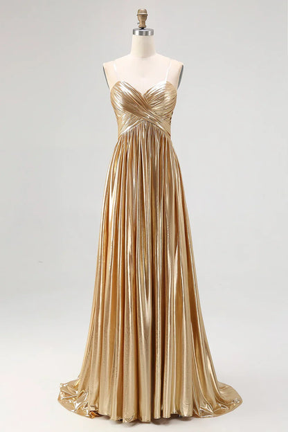 Sweetheart Strapless A-Line Empire Pleated Party Prom Dress