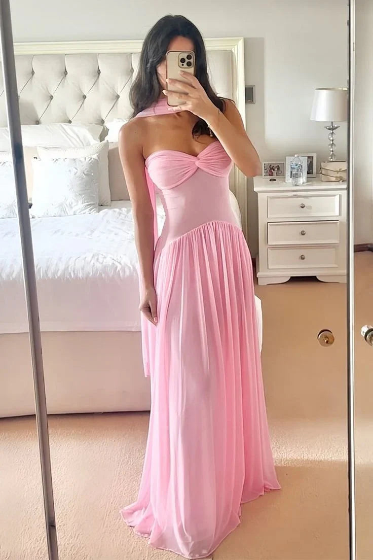 Sweetheart Strapless Empire A-Line Chiffon Party Prom Dress