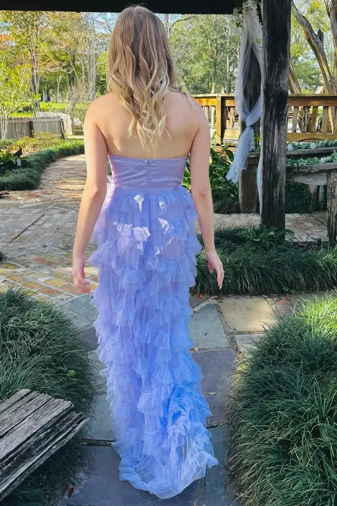 Sweetheart Strapless Empire Two Tone Lilac Party Prom Dress