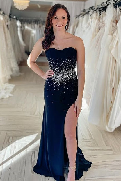 Sweetheart Strapless Mermaid Beaded Party Prom Dress