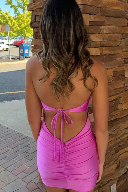 Sweetheart Strapless Open Back Bodycon Homecoming Dress