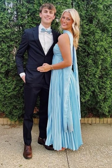 Sweetheart Strapless Satin A-Line Pleated Party Prom Dress