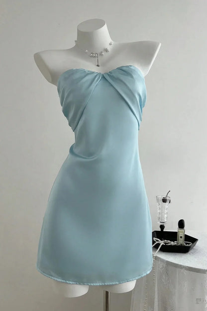 Sweetheart Strapless Satin A-Line Summer Homecoming Dress