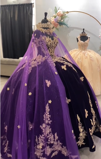 Luxury Purple Princess Quinceanera Dresses Ball Gown Sweet 16 Dress