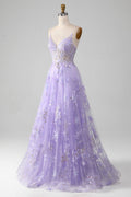 A-Line Sequins Prom Dress with Embroidery TP1374