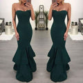 Dark Green Mermaid Off-shoulder Slit Long Party Dance TP1856