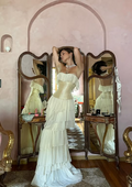 Elegant Ivory Strapless A-Line Tulle Wedding Dress TP2034