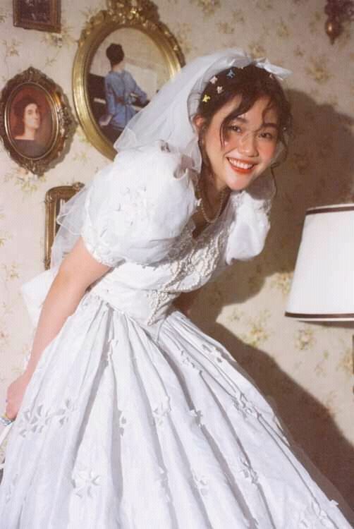 Vintage French White A-line Short Sleeve Floor Length Wedding Dress TP2052