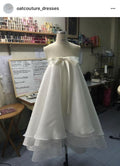 Sweet White A-line Off-shoulder Strapless Bow Birthday Party Dress Homecoming Dress TP2092